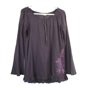 Athleta Purple Embroidered Summer Top